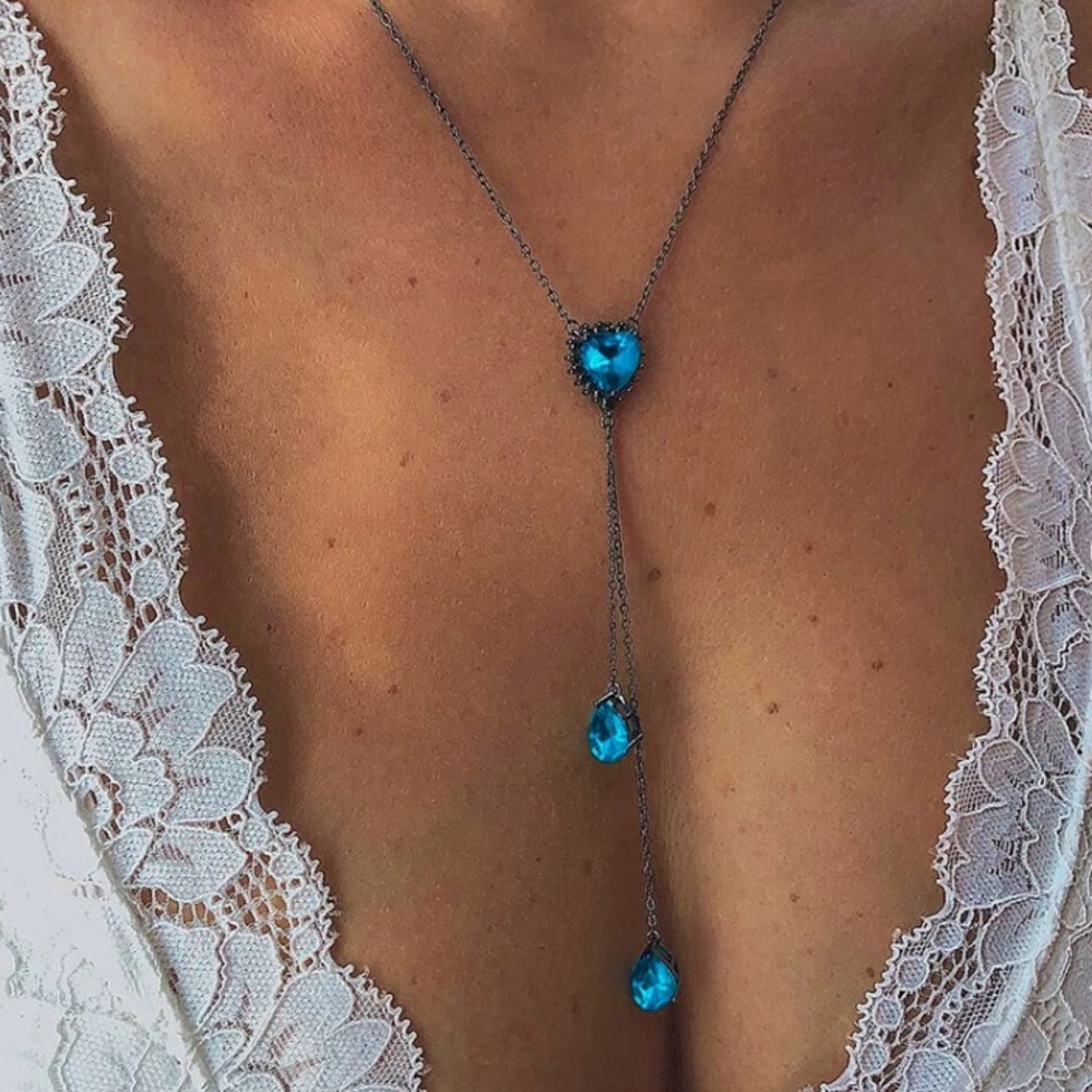 Beautiful Blue Water Drop Necklace